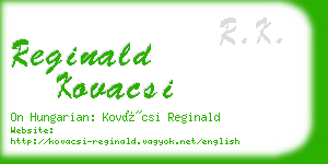 reginald kovacsi business card